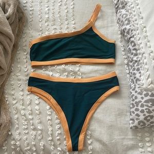 High waist block colors bikini